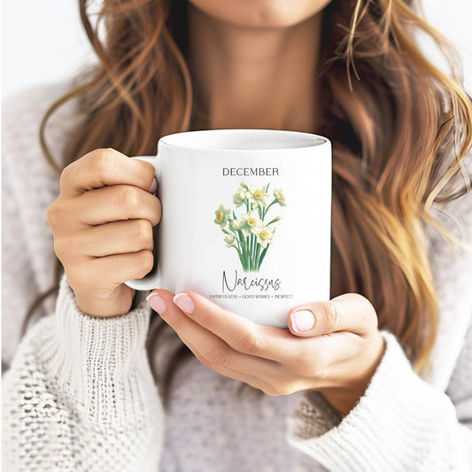 December Narcissus Birthday Month Flower Inspirational Coffee Mug