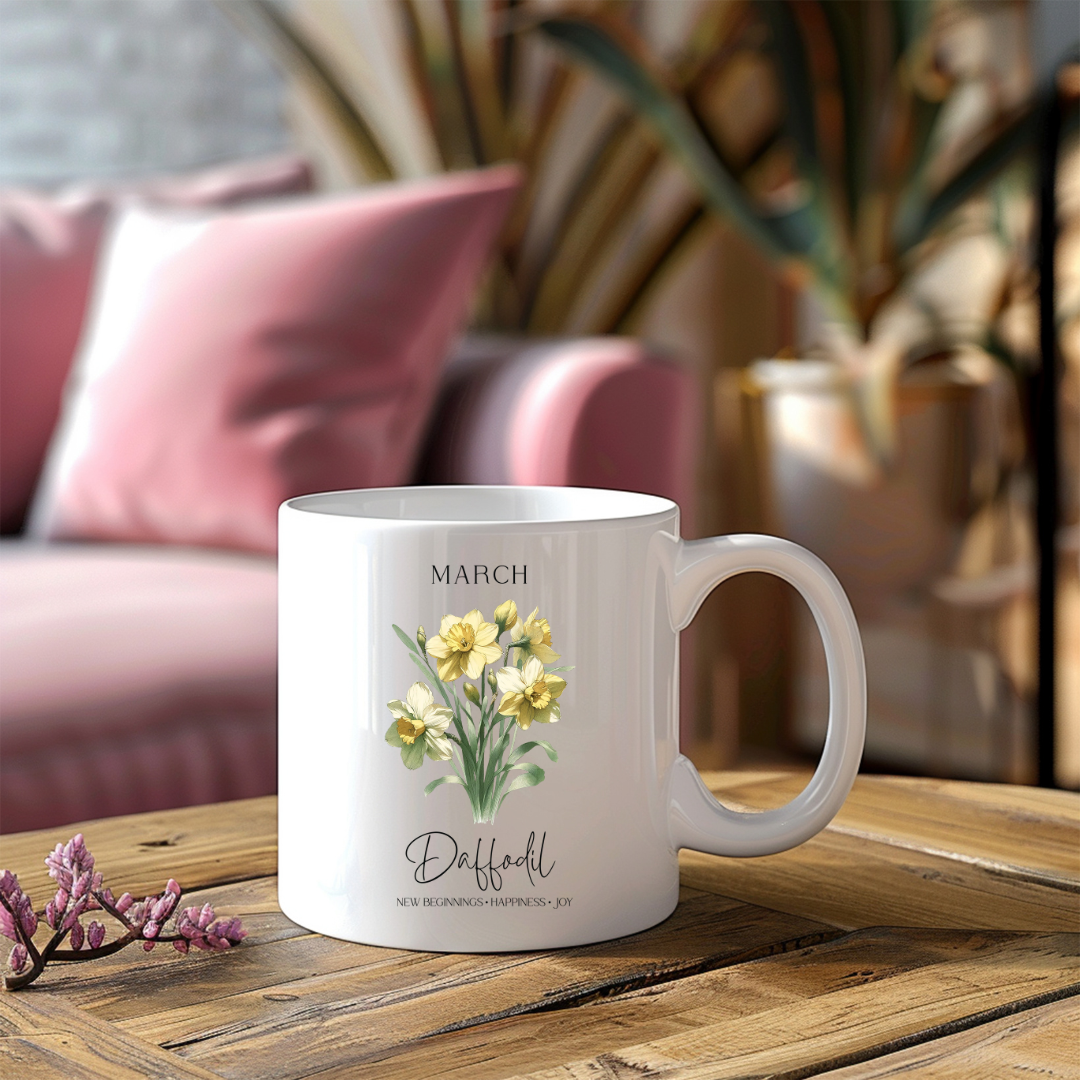 March Daffodil Birthday Month Flower Inspirational Coffee Mug