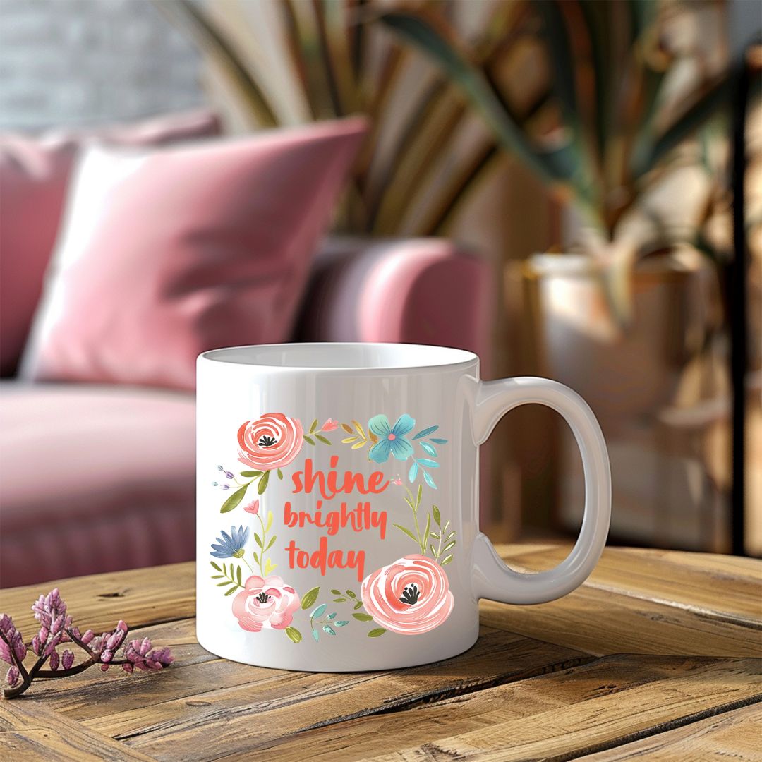 Shine Brightly Today Inspirational Coffee Mug