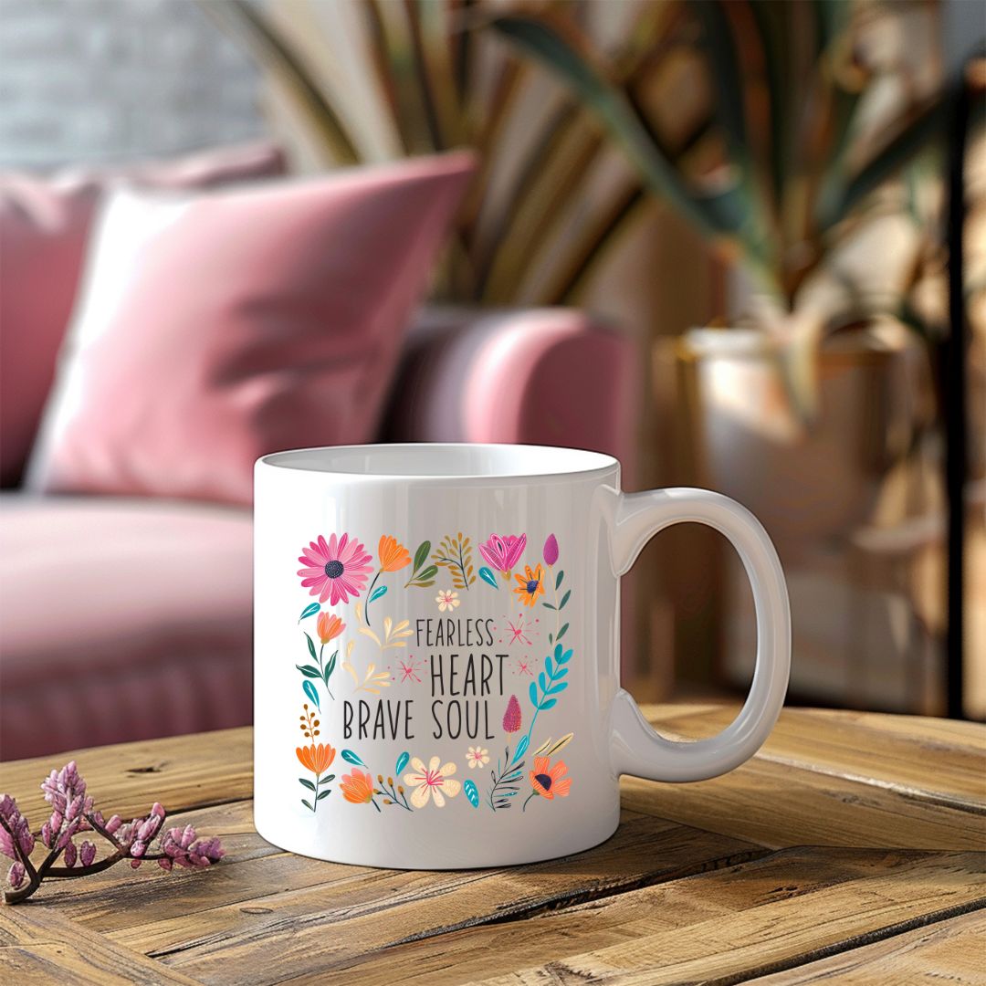 Fearless Heart Brave Soul Inspirational Coffee Mug