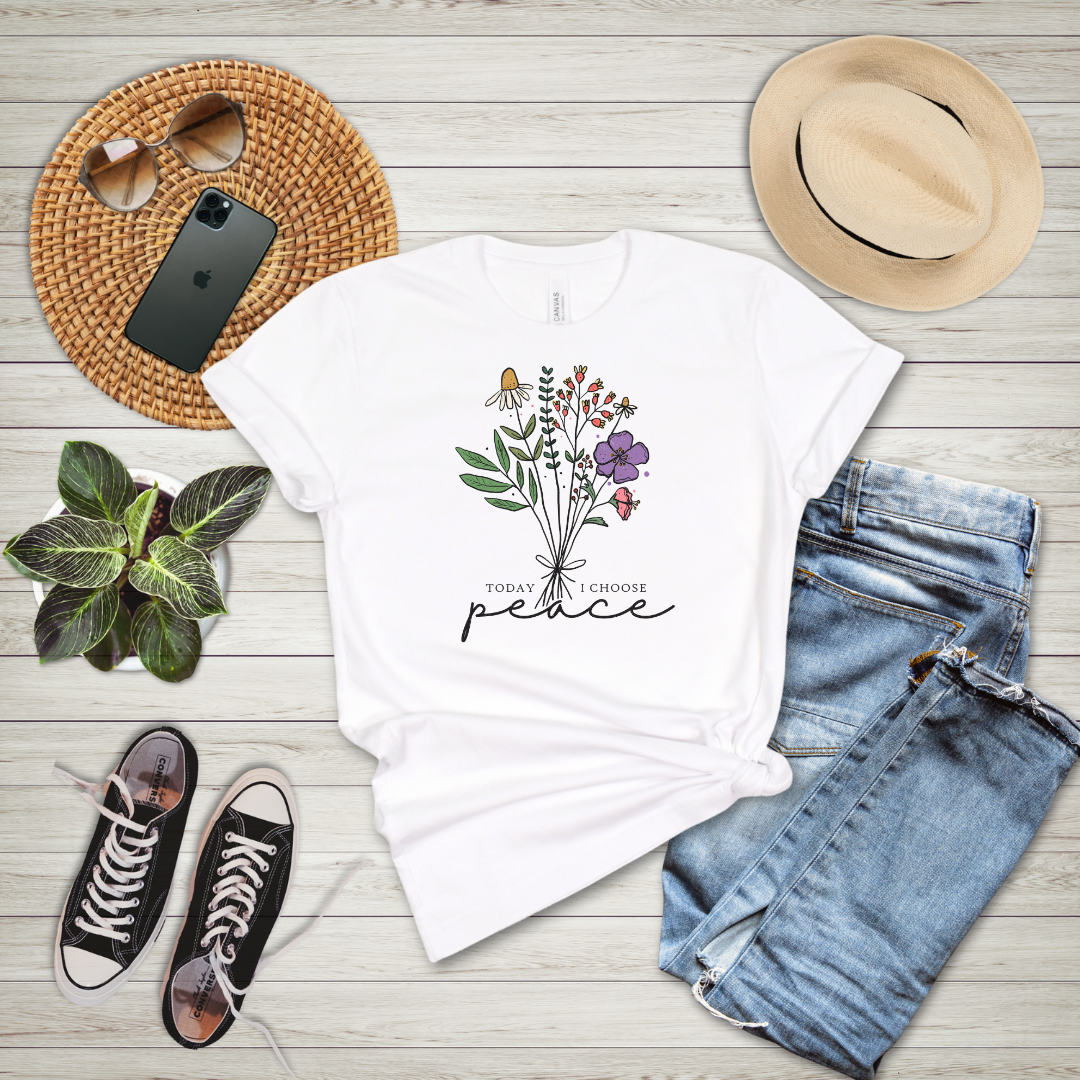 Today I Choose Peace Wildflowers T-Shirt