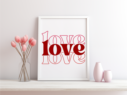 Love Love Love Framed Poster