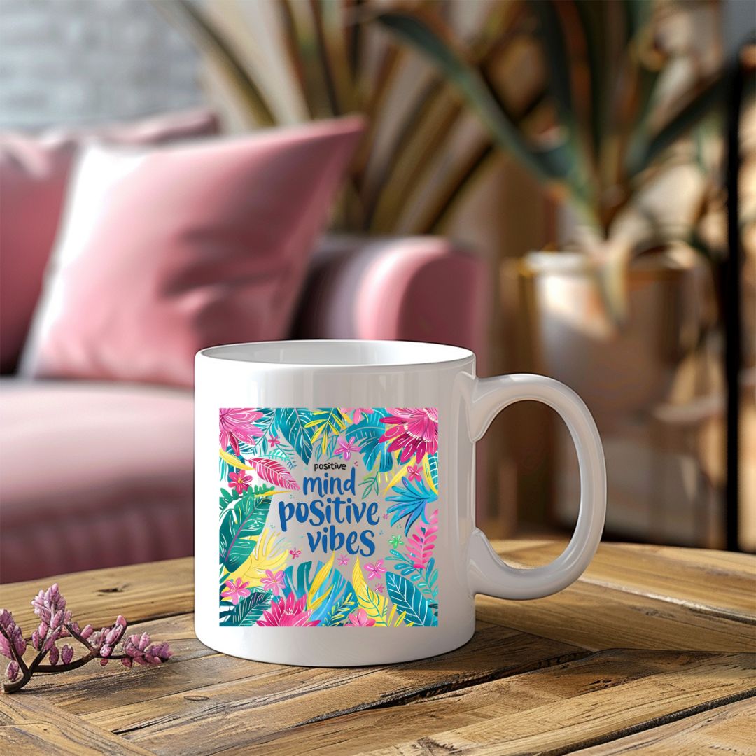 Positive Mind Positive Vibes Inspirational Coffee Mug