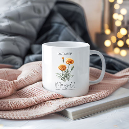 October Marigold Birthday Month Flower Inspirational Coffee Mug