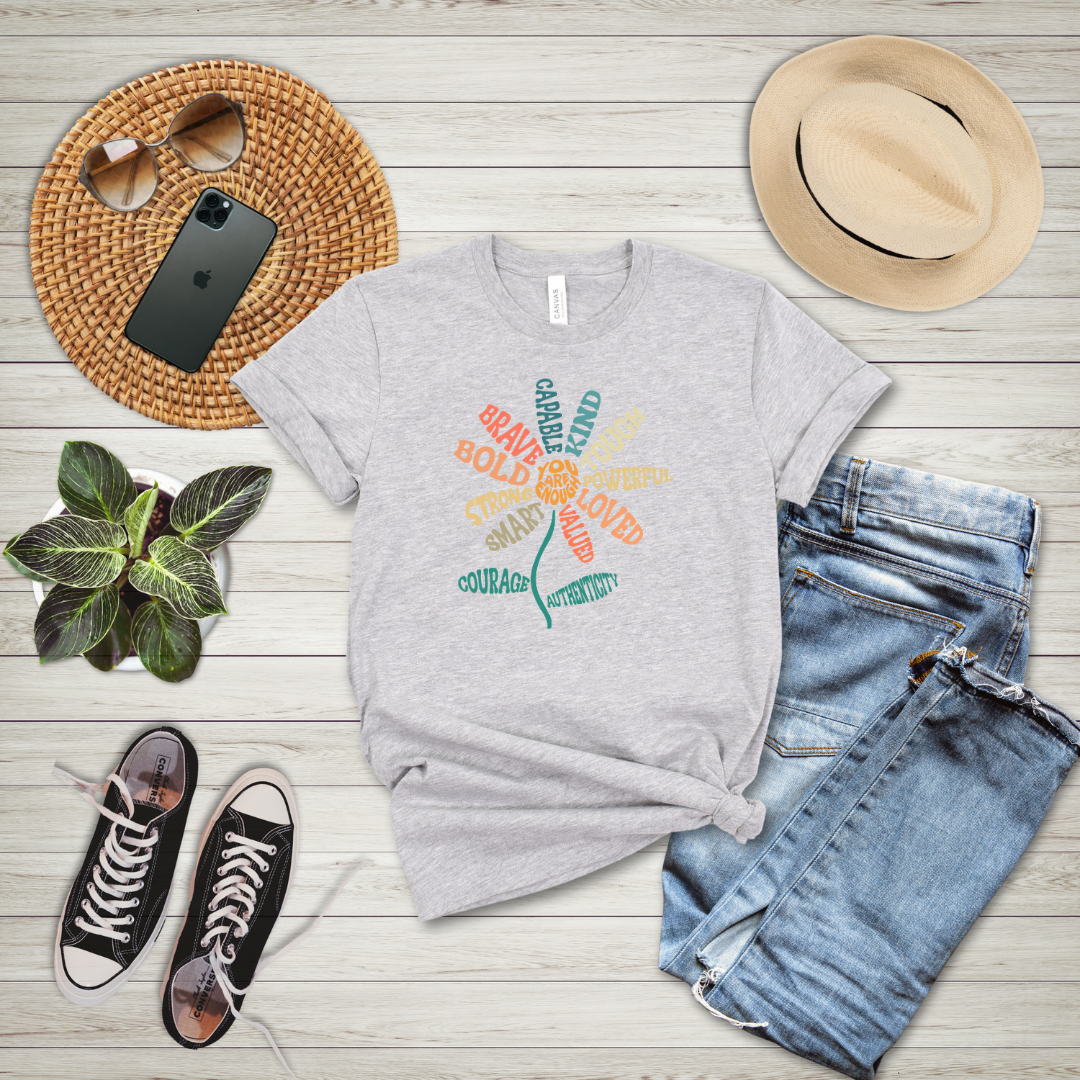 You Are Enough You Are Capable Flower Petals T-Shirt