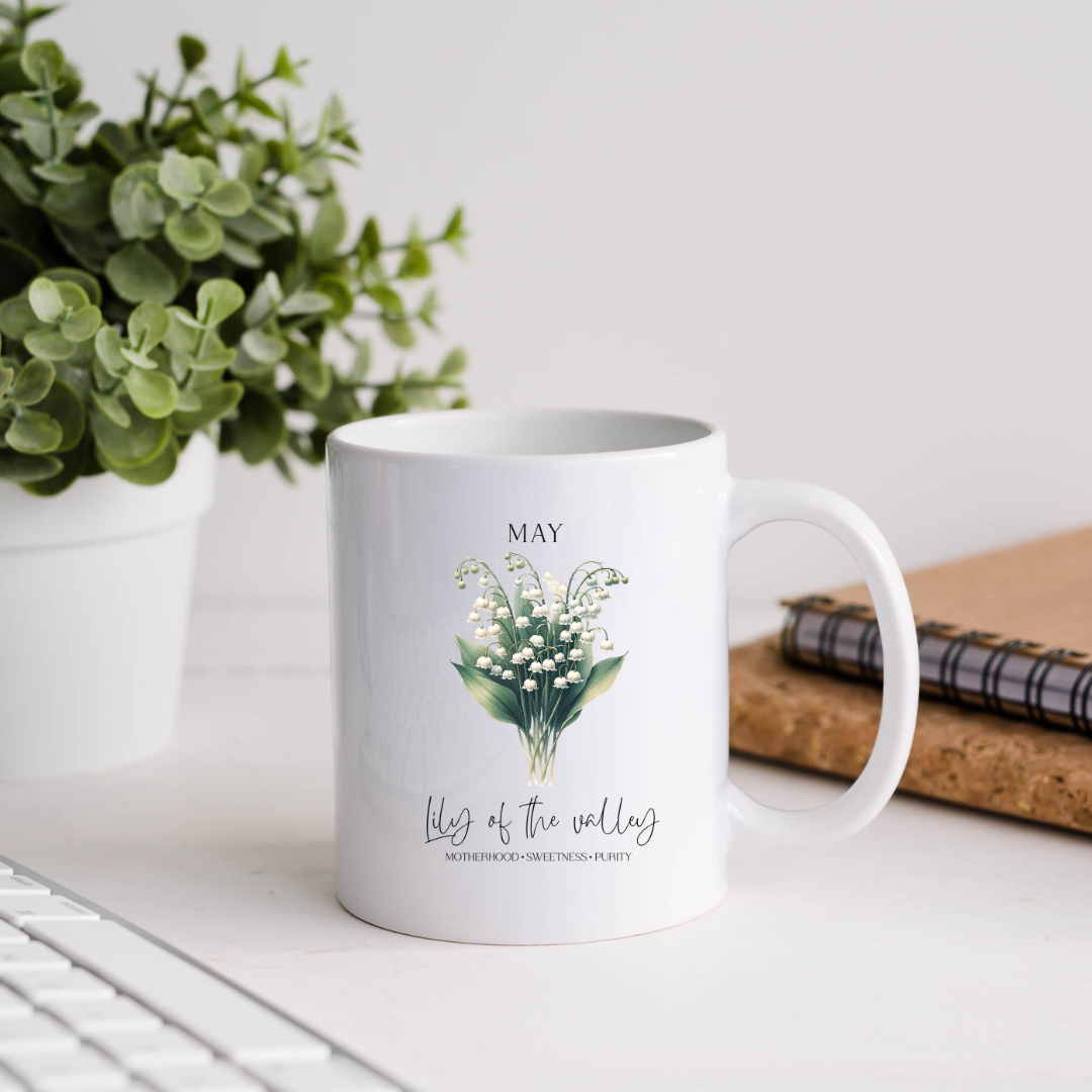 May Lily Of The Valley Birthday Month Flower Inspirational Coffee Mug