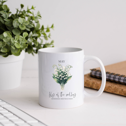 May Lily Of The Valley Birthday Month Flower Inspirational Coffee Mug
