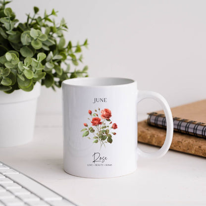 June Rose Birthday Month Flower Inspirational Coffee Mug