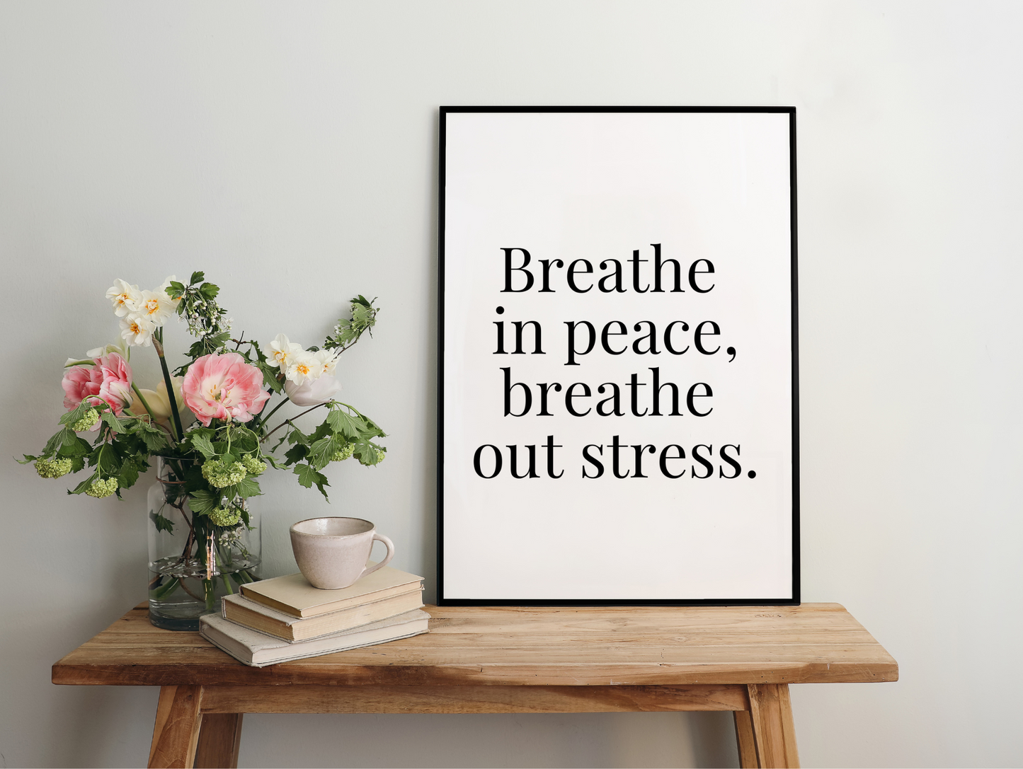 Breathe In Peace Breathe Out Stress Framed Poster