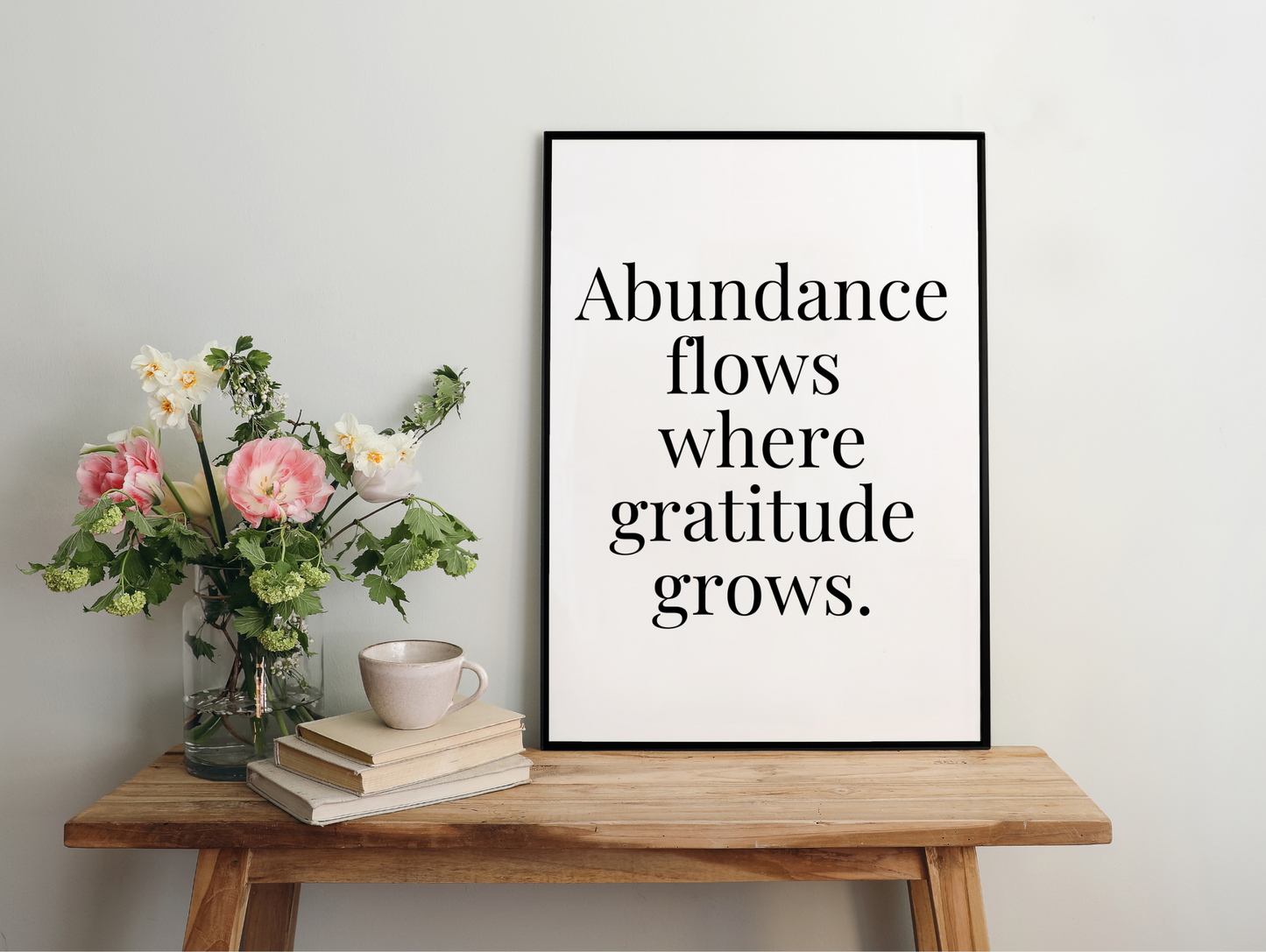 Abundance Flows Where Gratitude Grows Framed Poster